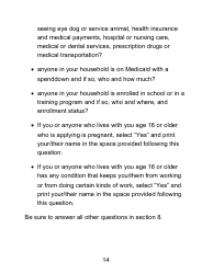 Instructions for Form LDSS-4826 LP Supplemental Nutrition Assistance Program (Snap) Application/Recertification - Large Print - New York, Page 14