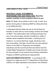 Instructions for Form LDSS-4826 LP Supplemental Nutrition Assistance Program (Snap) Application/Recertification - Large Print - New York, Page 15