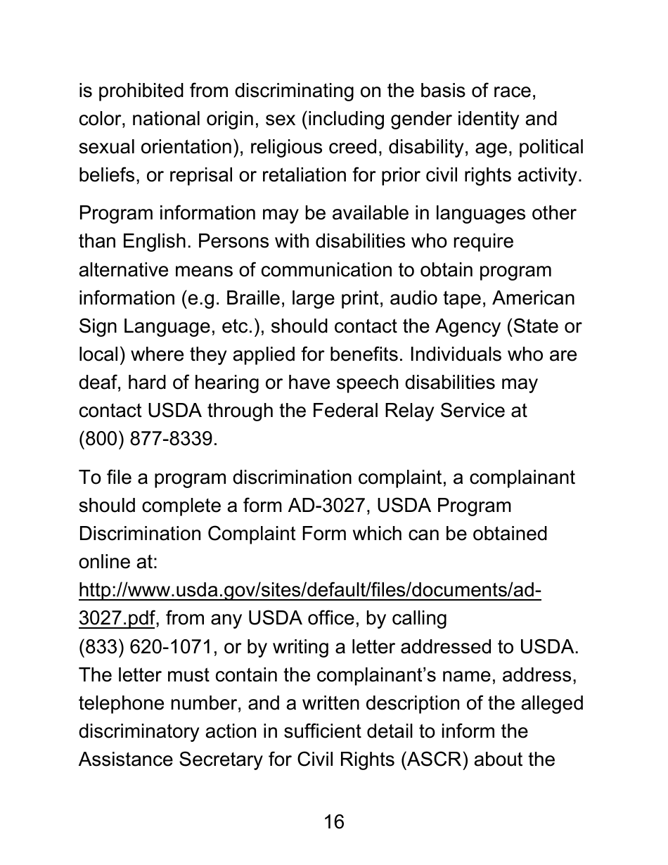 Instructions for Form LDSS-4826 LP Supplemental Nutrition Assistance Program (Snap) Application / Recertification - Large Print - New York, Page 16