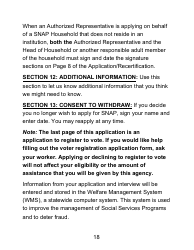 Instructions for Form LDSS-4826 LP Supplemental Nutrition Assistance Program (Snap) Application/Recertification - Large Print - New York, Page 18