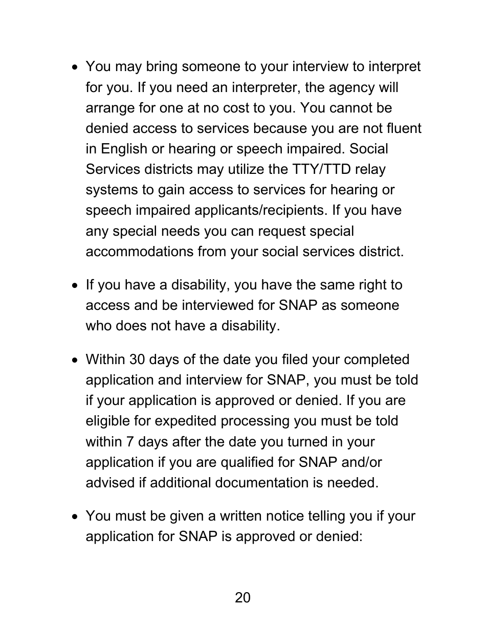 Instructions for Form LDSS-4826 LP Supplemental Nutrition Assistance Program (Snap) Application / Recertification - Large Print - New York, Page 20