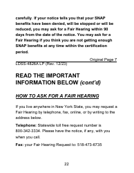 Instructions for Form LDSS-4826 LP Supplemental Nutrition Assistance Program (Snap) Application/Recertification - Large Print - New York, Page 22