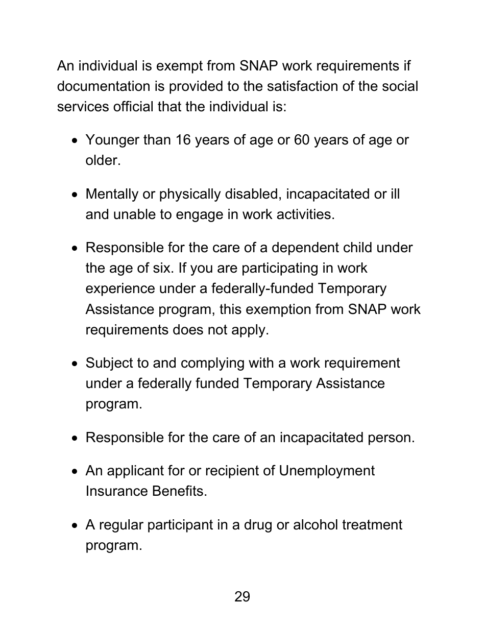 Instructions for Form LDSS-4826 LP Supplemental Nutrition Assistance Program (Snap) Application / Recertification - Large Print - New York, Page 29