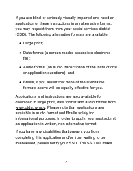 Instructions for Form LDSS-4826 LP Supplemental Nutrition Assistance Program (Snap) Application/Recertification - Large Print - New York, Page 2