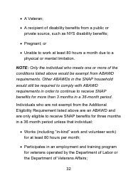 Instructions for Form LDSS-4826 LP Supplemental Nutrition Assistance Program (Snap) Application/Recertification - Large Print - New York, Page 32