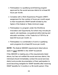 Instructions for Form LDSS-4826 LP Supplemental Nutrition Assistance Program (Snap) Application/Recertification - Large Print - New York, Page 33