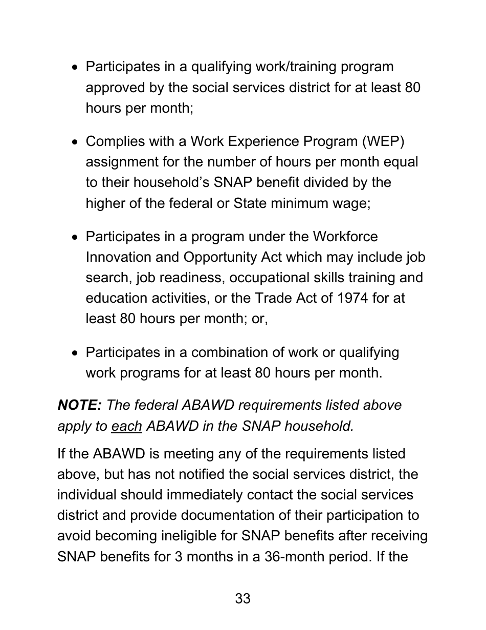 Instructions for Form LDSS-4826 LP Supplemental Nutrition Assistance Program (Snap) Application / Recertification - Large Print - New York, Page 33