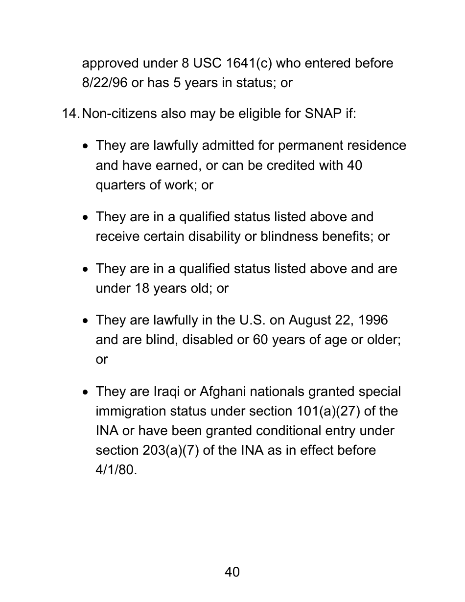 Instructions for Form LDSS-4826 LP Supplemental Nutrition Assistance Program (Snap) Application / Recertification - Large Print - New York, Page 40