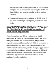 Instructions for Form LDSS-4826 LP Supplemental Nutrition Assistance Program (Snap) Application/Recertification - Large Print - New York, Page 5