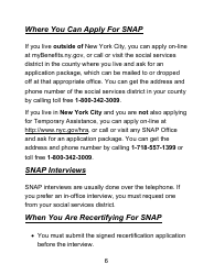 Instructions for Form LDSS-4826 LP Supplemental Nutrition Assistance Program (Snap) Application/Recertification - Large Print - New York, Page 6