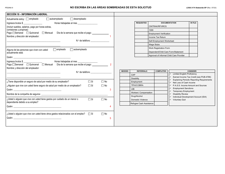 Formulario LDSS-3174 Formulario De Recertificacion Para Ciertos Beneficios Y Servicios Del Estado De Nueva York - New York (Spanish), Page 10