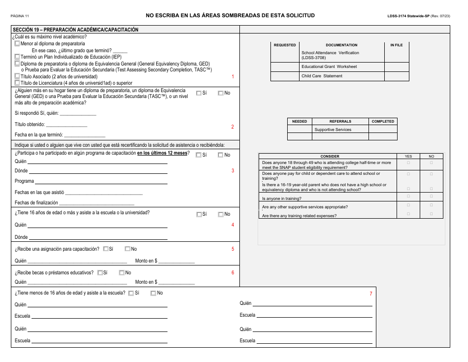Formulario LDSS-3174 Formulario De Recertificacion Para Ciertos Beneficios Y Servicios Del Estado De Nueva York - New York (Spanish), Page 12