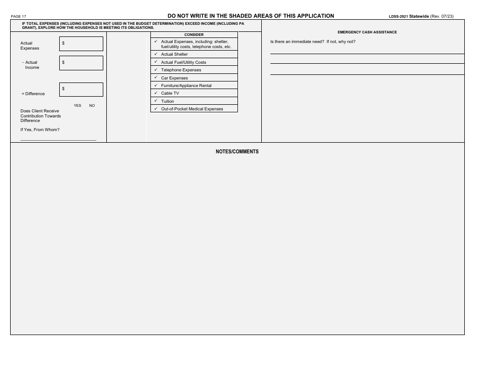 Form LDSS-2921 Application for Certain Benefits and Services - New York, Page 18