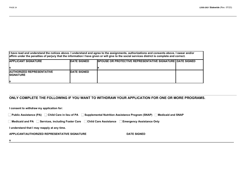 Form LDSS-2921 Application for Certain Benefits and Services - New York, Page 25