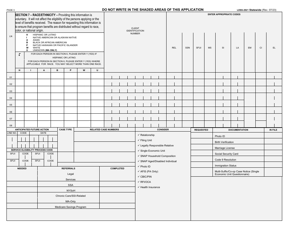 Form LDSS-2921 Application for Certain Benefits and Services - New York, Page 4