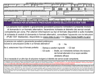 Form LDSS-2921 Application for Certain Benefits and Services - New York (Italian)