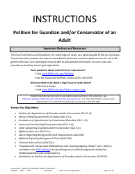 Form GAC501 Instructions - Petition for Guardian and/or Conservator of an Adult - Minnesota