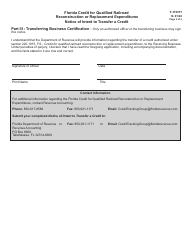 Form F-11915T Notice of Intent to Transfer a Credit - Reconstruction or Replacement Expenditures - Florida, Page 3