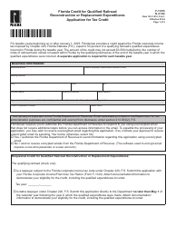 Document preview: Form F-11915 Florida Credit for Qualified Railroad Reconstruction or Replacement Expenditures Application for Tax Credit - Florida