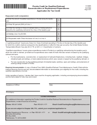 Form F-11915 Florida Credit for Qualified Railroad Reconstruction or Replacement Expenditures Application for Tax Credit - Florida, Page 2