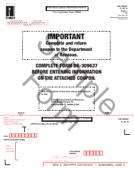 Form DR-309637 Petroleum Carrier Information Return - Sample - Florida