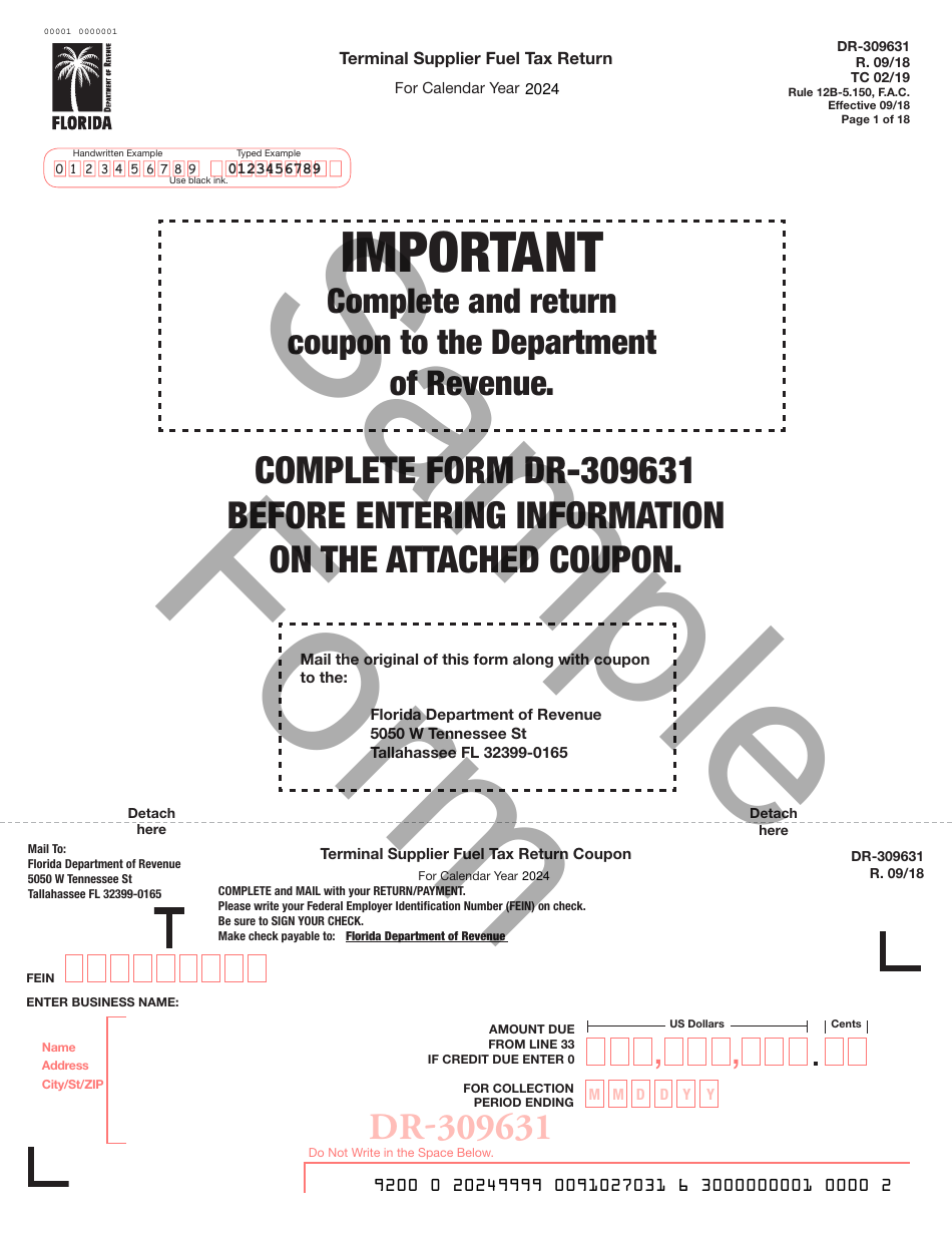 Form DR309631 Download Printable PDF or Fill Online Terminal Supplier