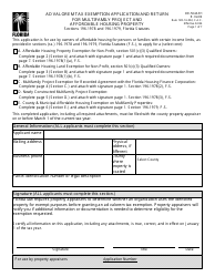 Form DR-504AFH Ad Valorem Tax Exemption Application and Return for Multifamily Project and Affordable Housing Property - Florida