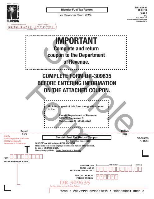 Form DR-309635 2024 Printable Pdf