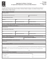 Document preview: Form DR-26 IDALIA Application for Refund - Fuel Used for Agricultural Shipments or Hurricane Debris Removal - Florida, 2024