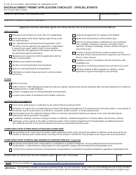 Document preview: Form DOT TR-0410 Encroachment Permit Application Checklist - Special Events - California