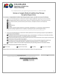 Serious or Complex Medical Condition Step Therapy Exception Request Form - Colorado, Page 2