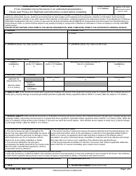 DD Form 2400 Civil Aircraft Certificate of Insurance