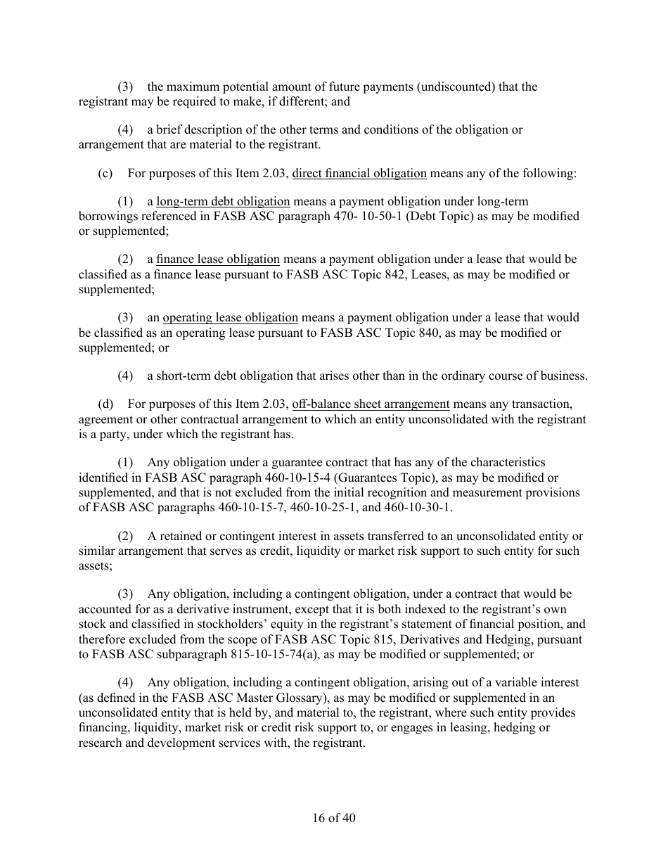 Form 8-K (SEC Form 873) Current Report Pursuant to Section 13 or 15(D) of the Securities Exchange Act of 1934, Page 16