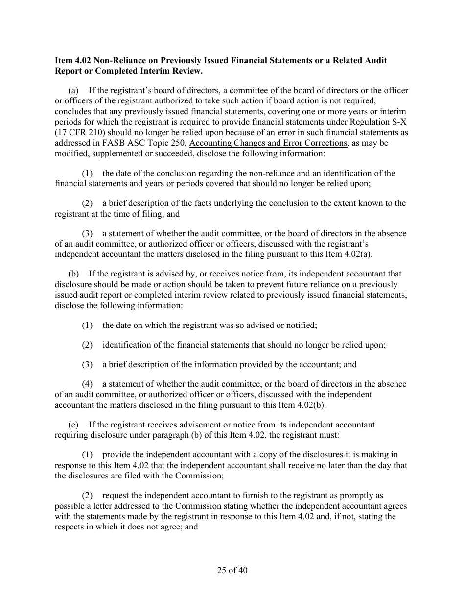 Form 8-K (SEC Form 873) Current Report Pursuant to Section 13 or 15(D) of the Securities Exchange Act of 1934, Page 25