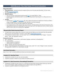 Instructions for Form T-R Wisconsin Telco Real Estate - Wisconsin