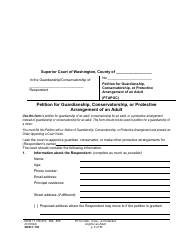 Form GDN C102 Petition for Guardianship, Conservatorship, or Protective Arrangement of an Adult - Washington