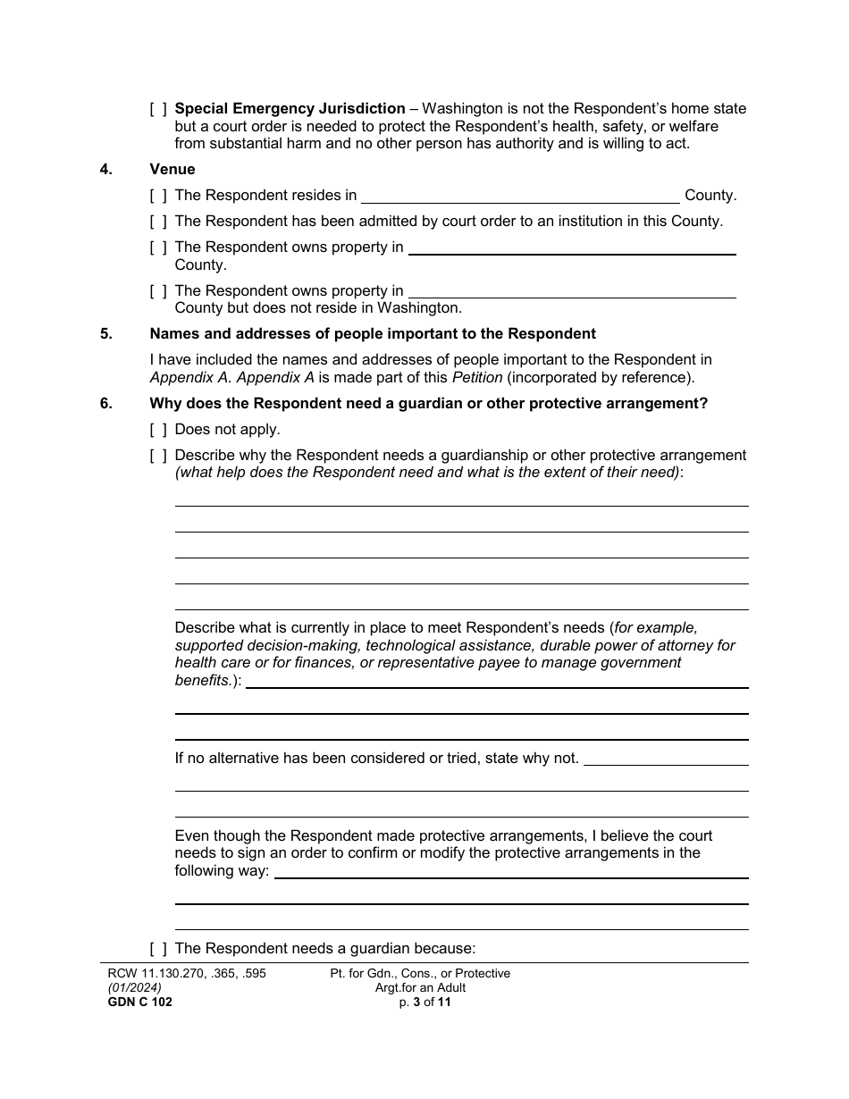 Form GDN C102 Download Printable PDF or Fill Online Petition for ...