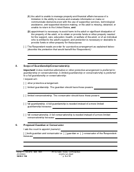 Form GDN C102 Petition for Guardianship, Conservatorship, or Protective Arrangement of an Adult - Washington, Page 5