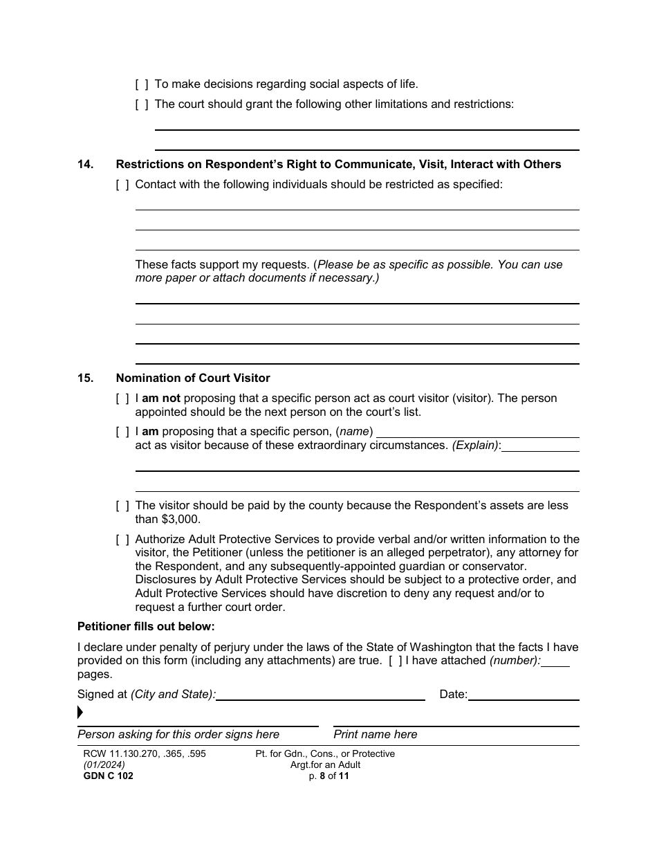 Form GDN C102 Download Printable PDF or Fill Online Petition for ...