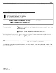 Document preview: Form VN268 Order for Investigation and Report - Family Code Sections 7850 and 7851 - County of Ventura, California