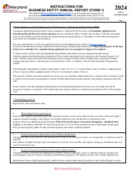 Instructions for Form 1 Business Entity Annual Report - Maryland, Page 4