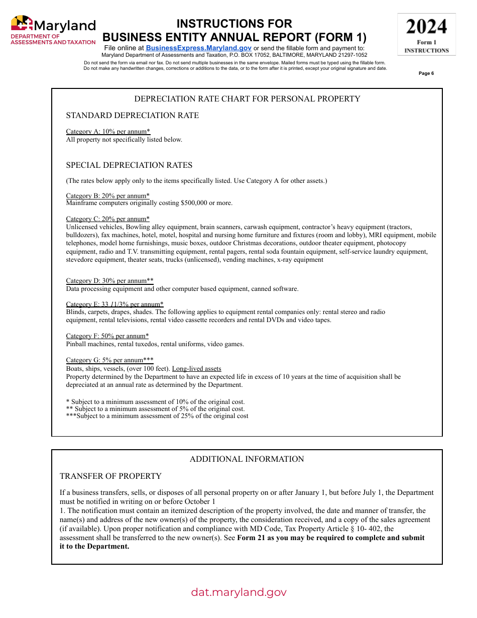 Download instructions for form 1 business entity annual report pdf