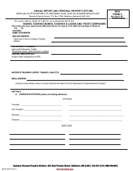 Form 5 Annual Report and Personal Property Return - Banks, Savings Banks, Savings &amp; Loans and Trust Companies - Maryland
