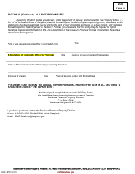 Form 5 Annual Report and Personal Property Return - Banks, Savings Banks, Savings &amp; Loans and Trust Companies - Maryland, Page 3