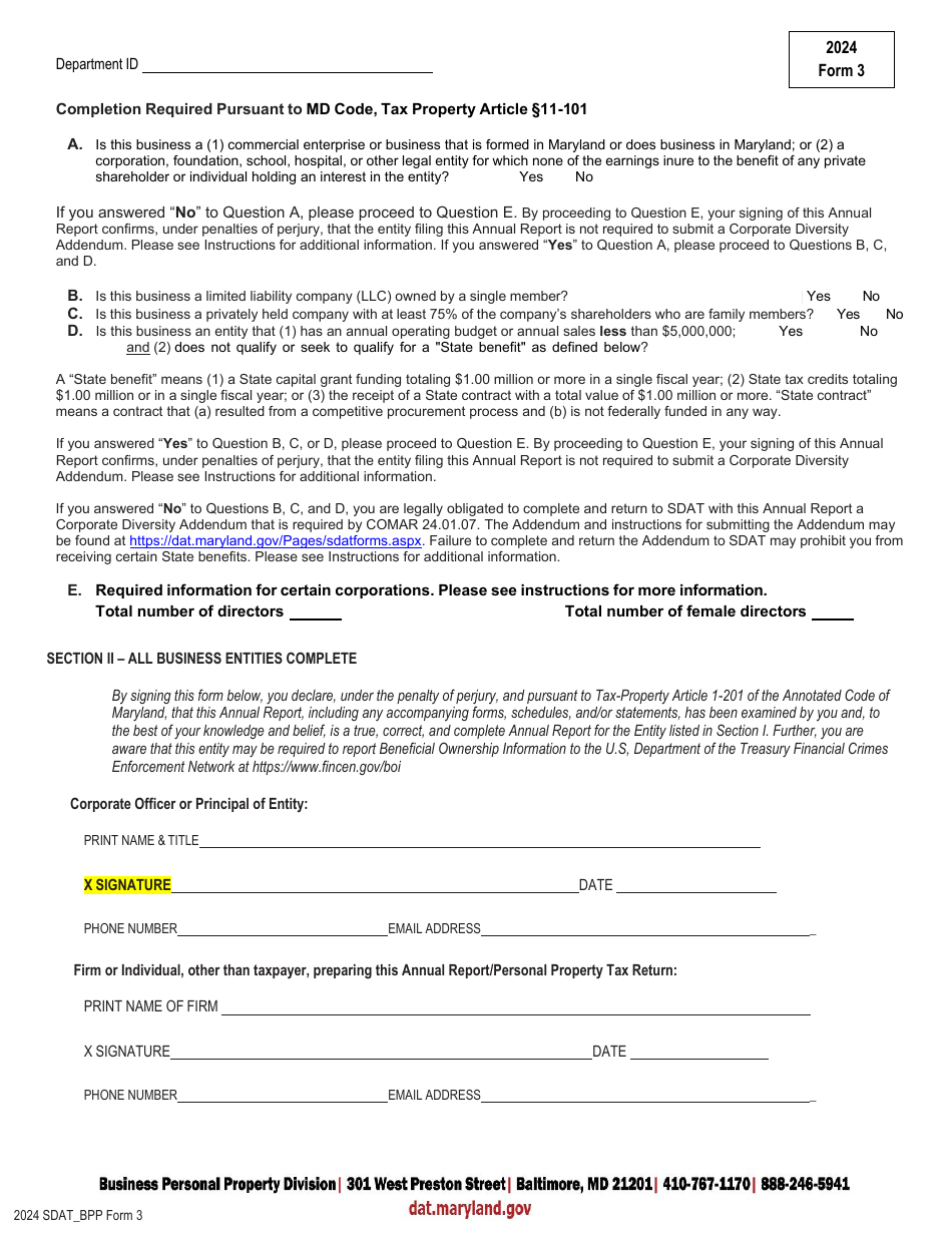 Form 3 Annual Report - Domestic and Foreign Credit Unions - Maryland, Page 2
