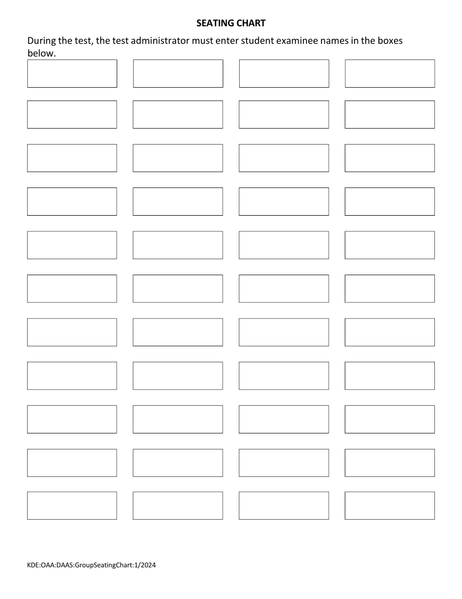 Large Group Testing - Seating Chart Form - Kentucky, Page 2