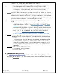 Application for Initial Authorization of a Postsecondary Educational Institution - Tennessee, Page 11
