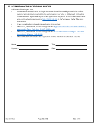 Application for Initial Authorization of a Postsecondary Educational Institution - Tennessee, Page 12