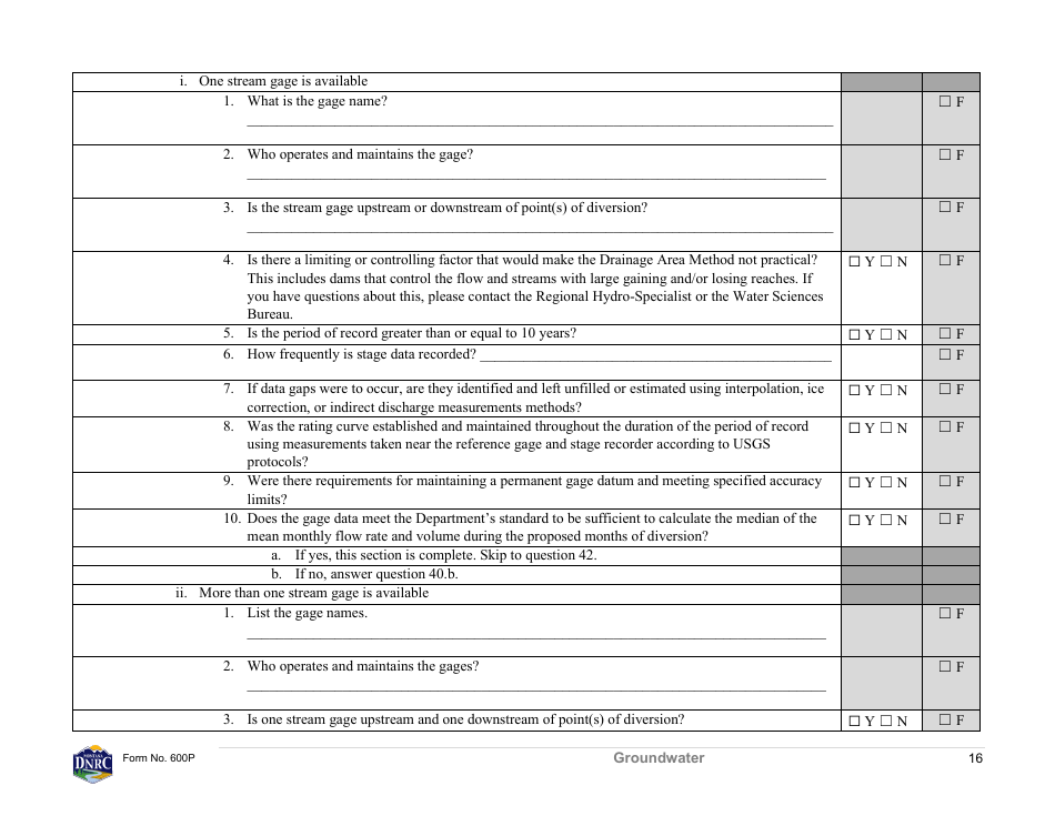 Form 600P Preapplication Meeting Form - Montana, Page 16