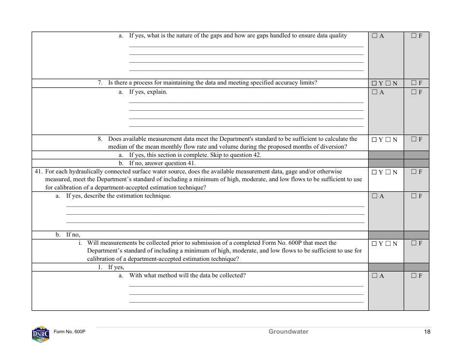 Form 600P Preapplication Meeting Form - Montana, Page 18